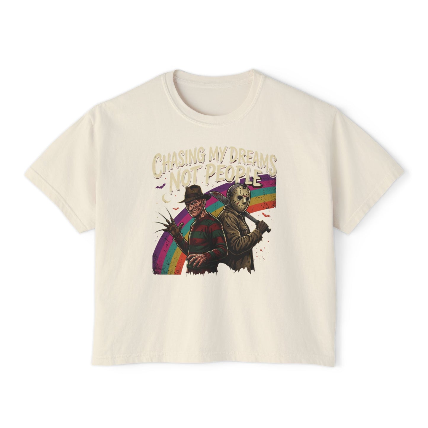 Chasing My Dreams Not People Graphic Tee | Horror Rainbow Design