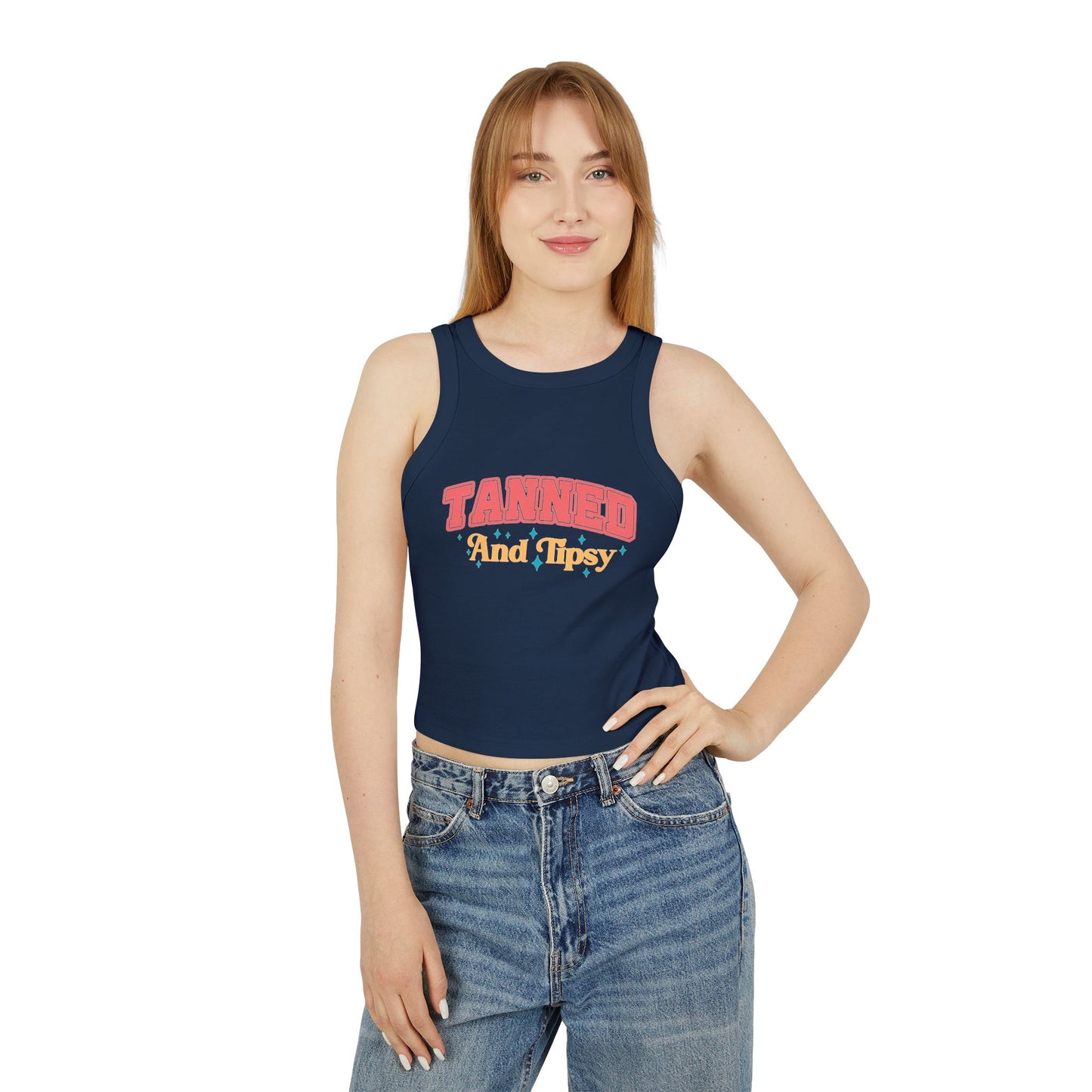 Tanned and Tipsy Tank Top, Summer Beachwear, Cute Summer Outfit, Gift for Her, Pool Party Essential, Vacation Top, Fun Graphic Tee
