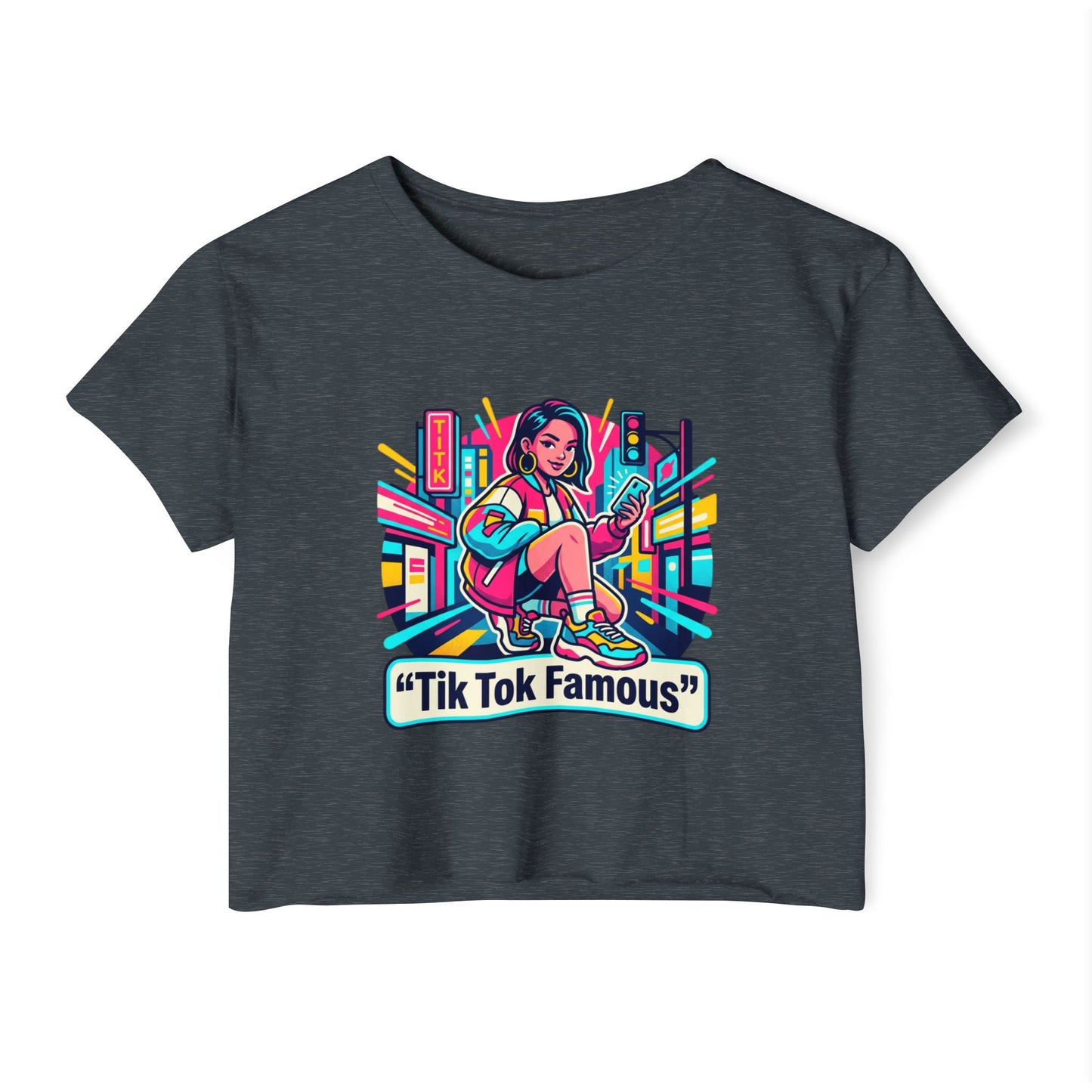 Tik Tok Famous Festival Crop Top — Neon Girl Streetwear Tee