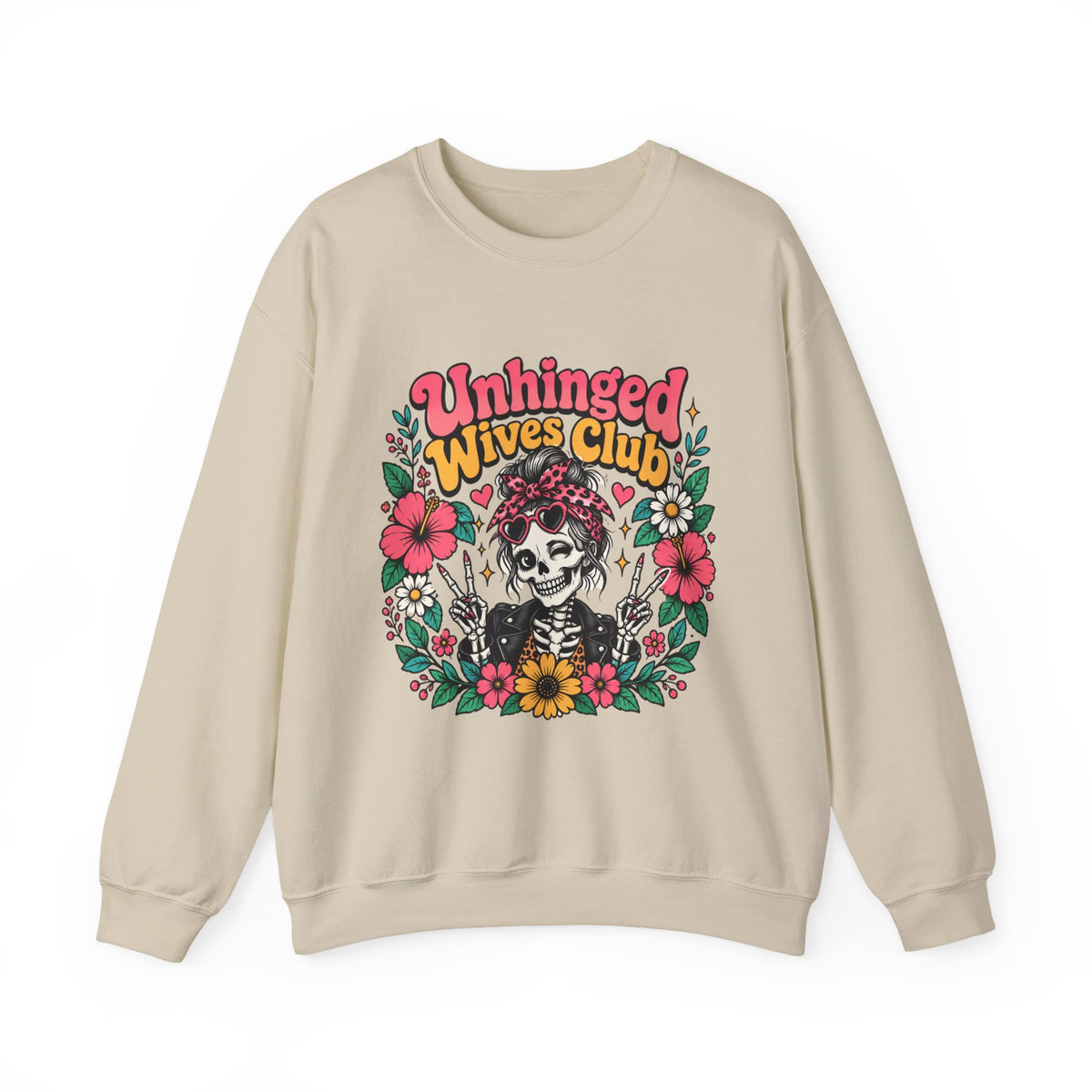 Unhinged Wives Club Skeleton Floral Sweatshirt