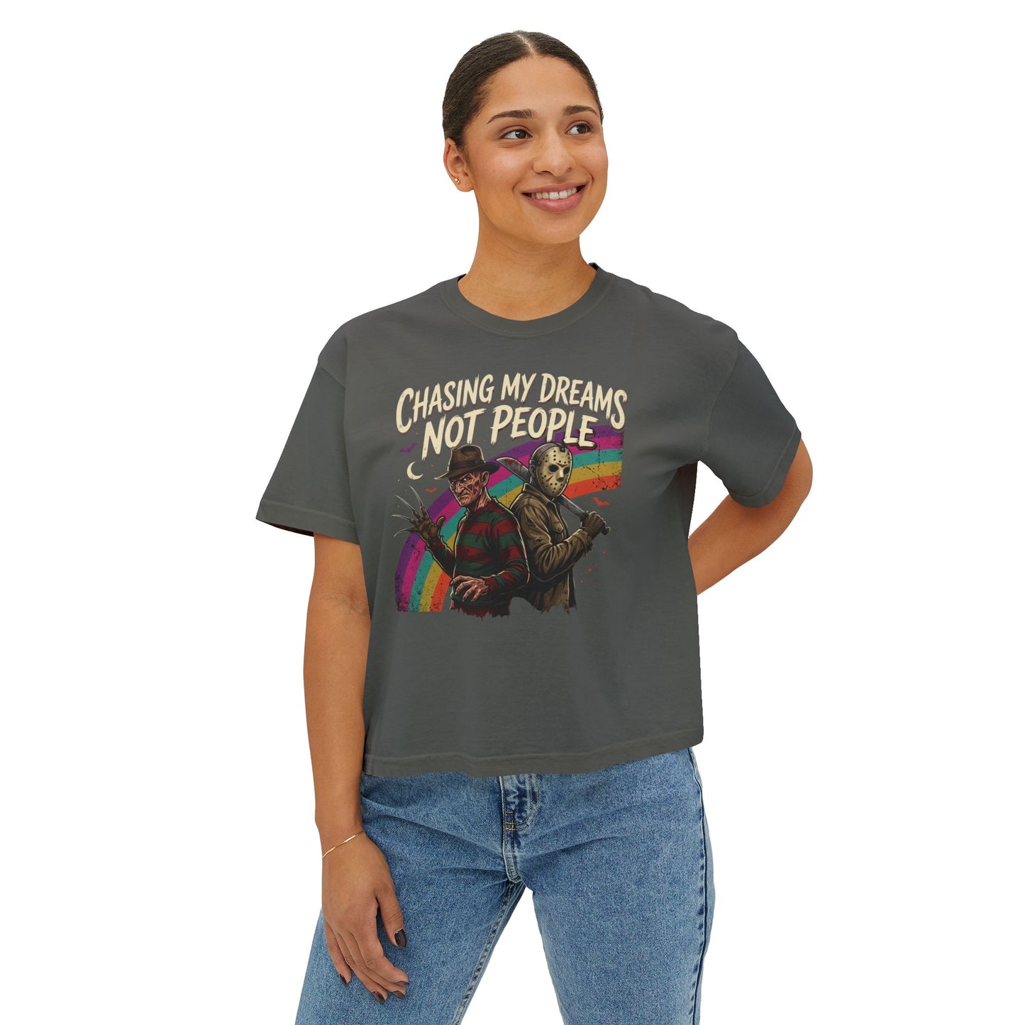 Chasing My Dreams Not People Graphic Tee | Horror Rainbow Design