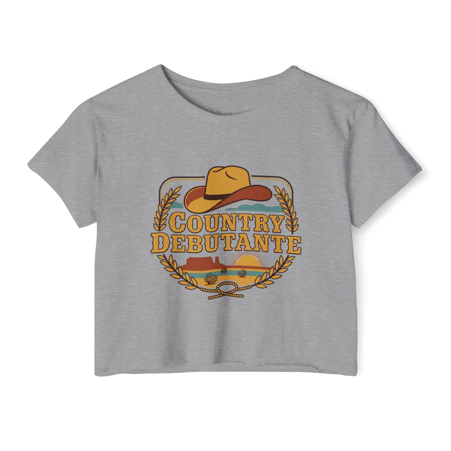 Country Debutante crop top | Cowgirl hat western logo, festival crop