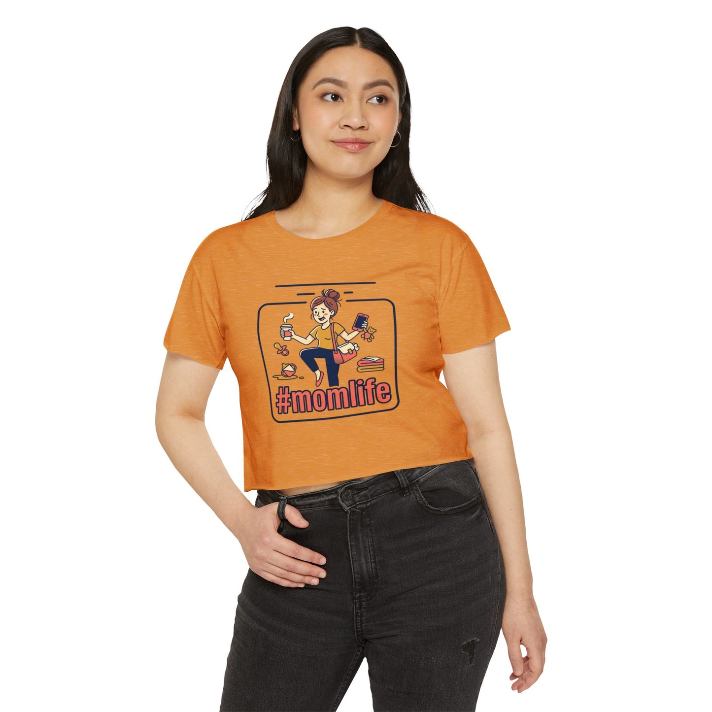 #momlife Crop Top — Cute Mom Life Graphic Women's Festival Tee