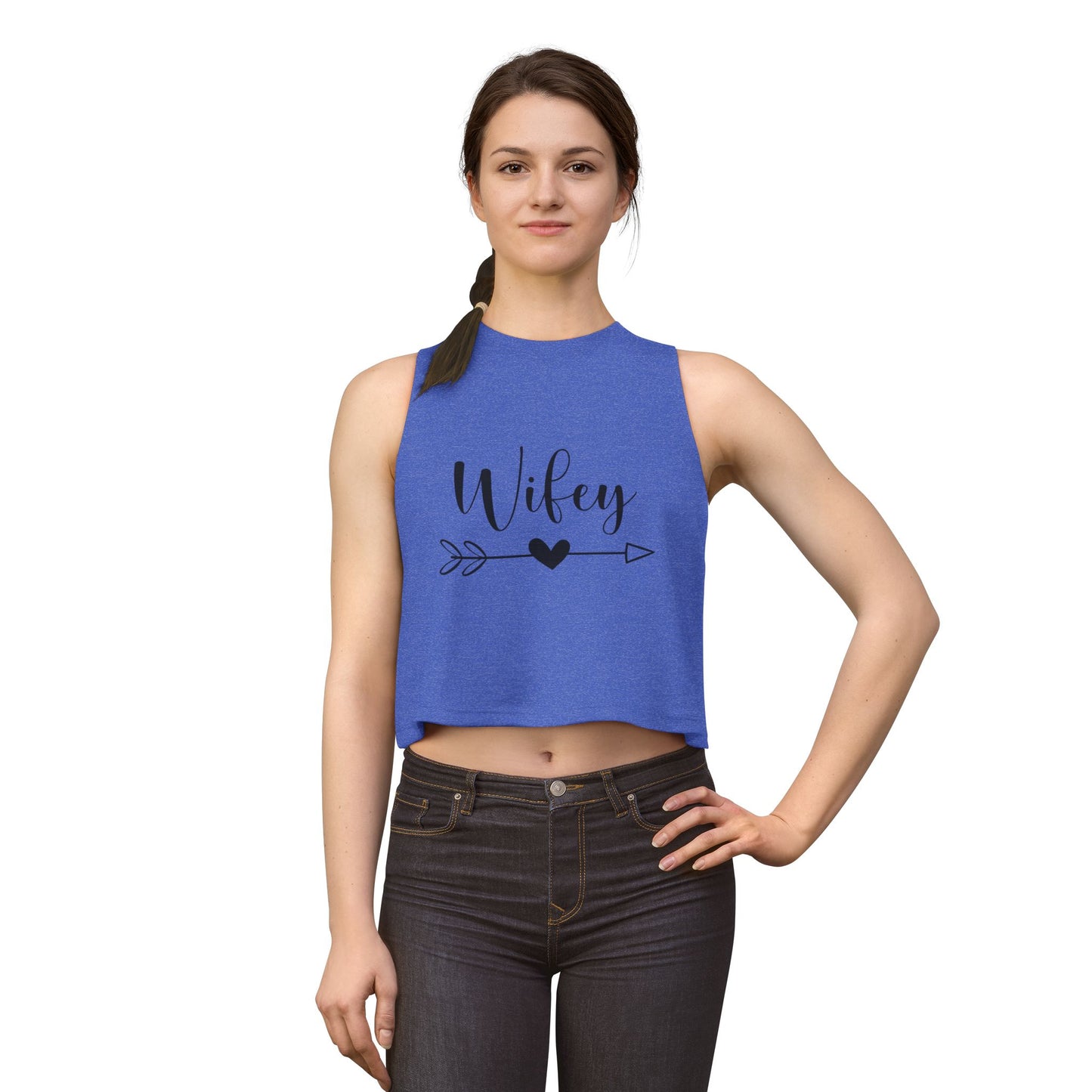 Wifey Crop Top — Cute Bridal Heart Arrow Tank for Brides, Bachelorette & Wedding Gifts