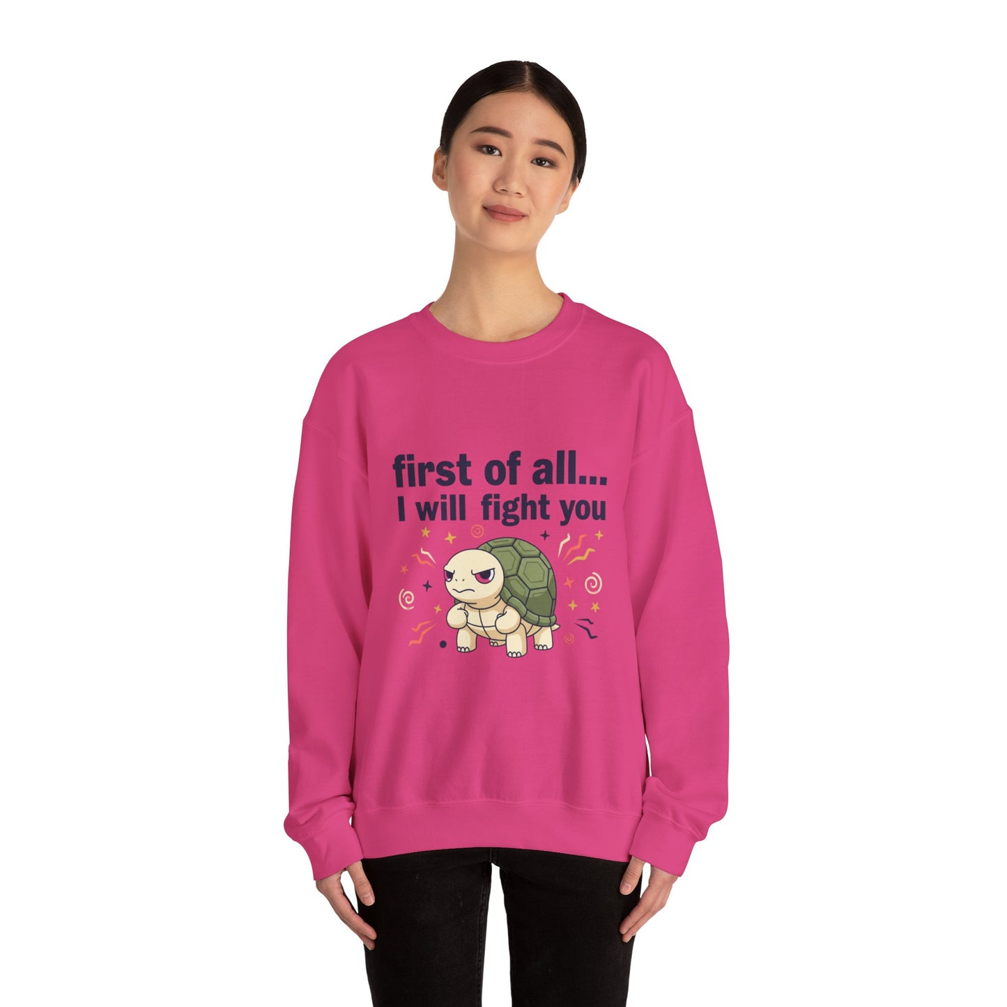 Cute Angry Turtle I Will Fight You sweatshirt | Graphic Crewneck