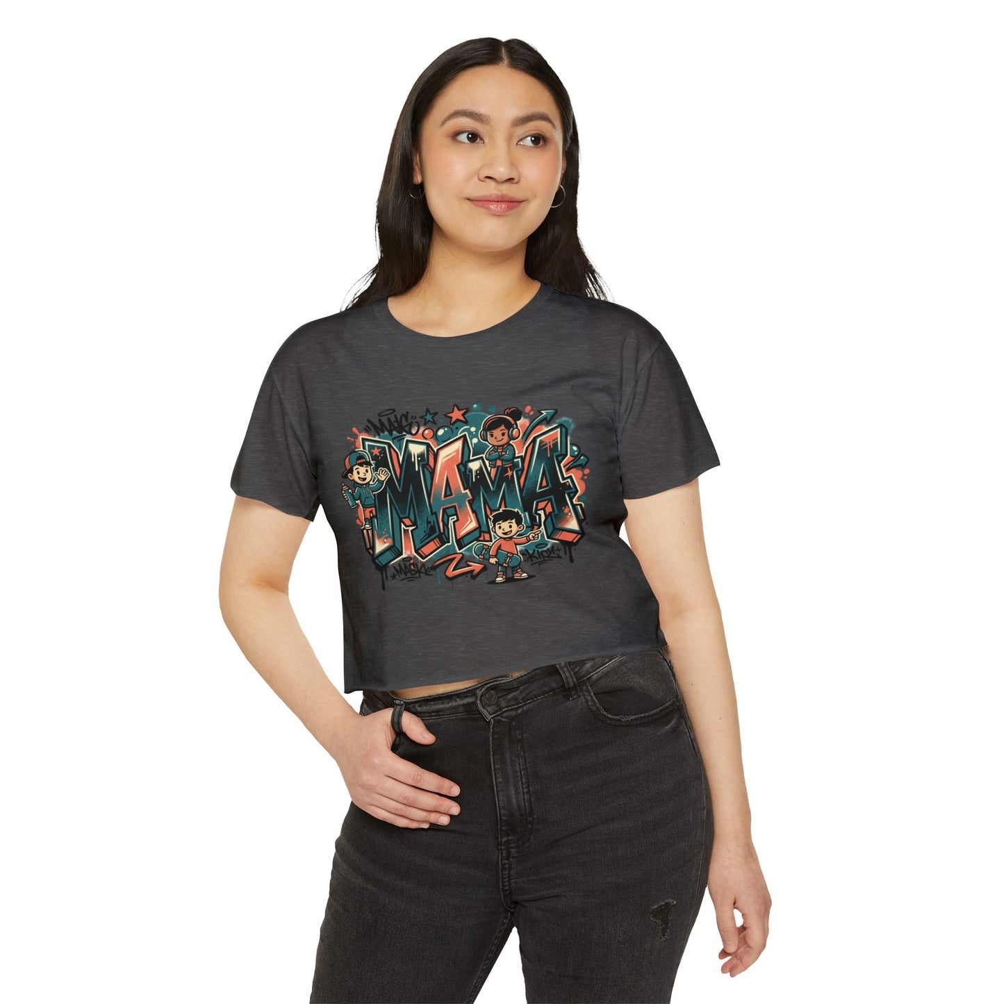 Mama Graffiti Crop Top — Urban Street Art Mother's Day Tee