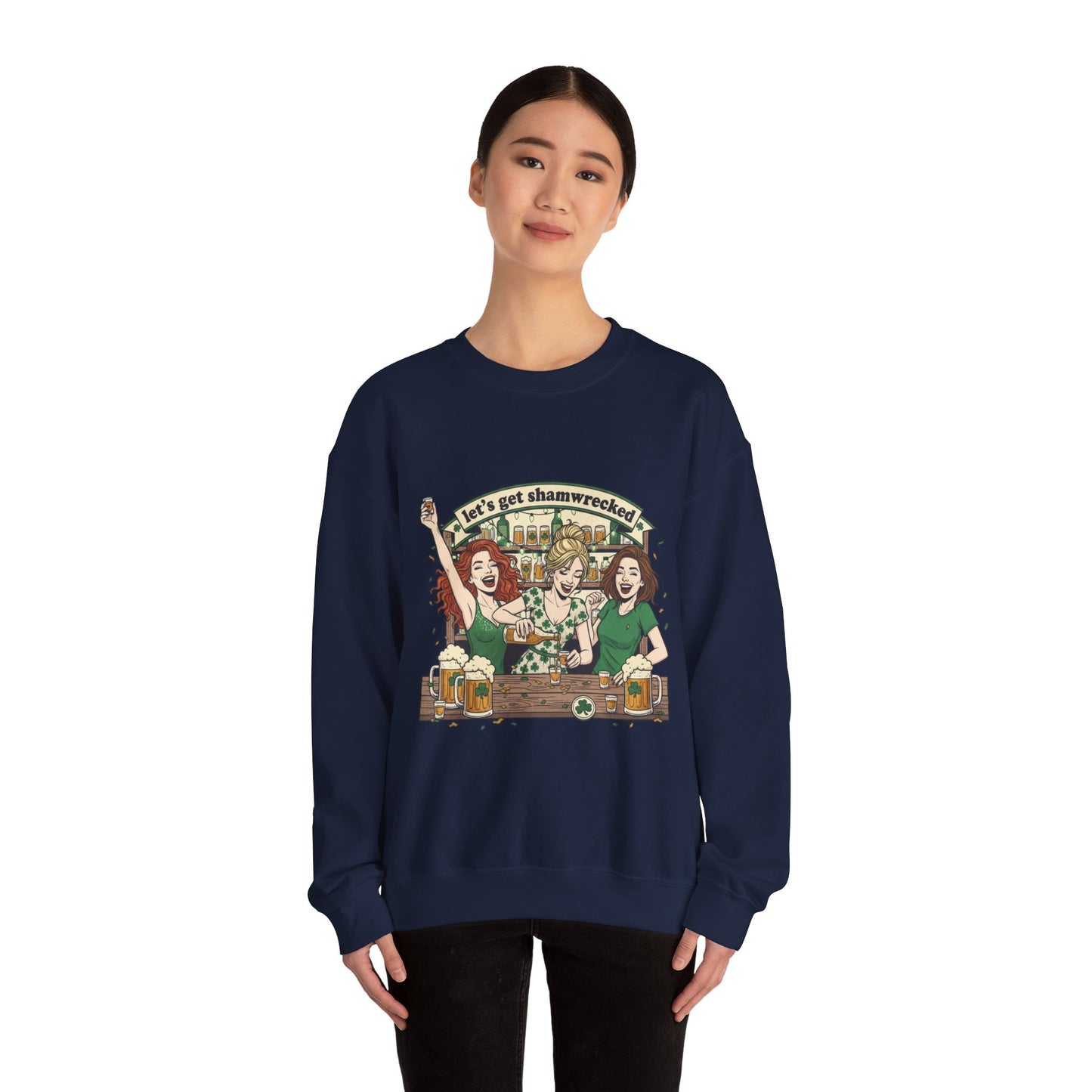 Let's Get Shamrocked Irish Pub Party Sweatshirt | St. Patrick's Day Beer Girls