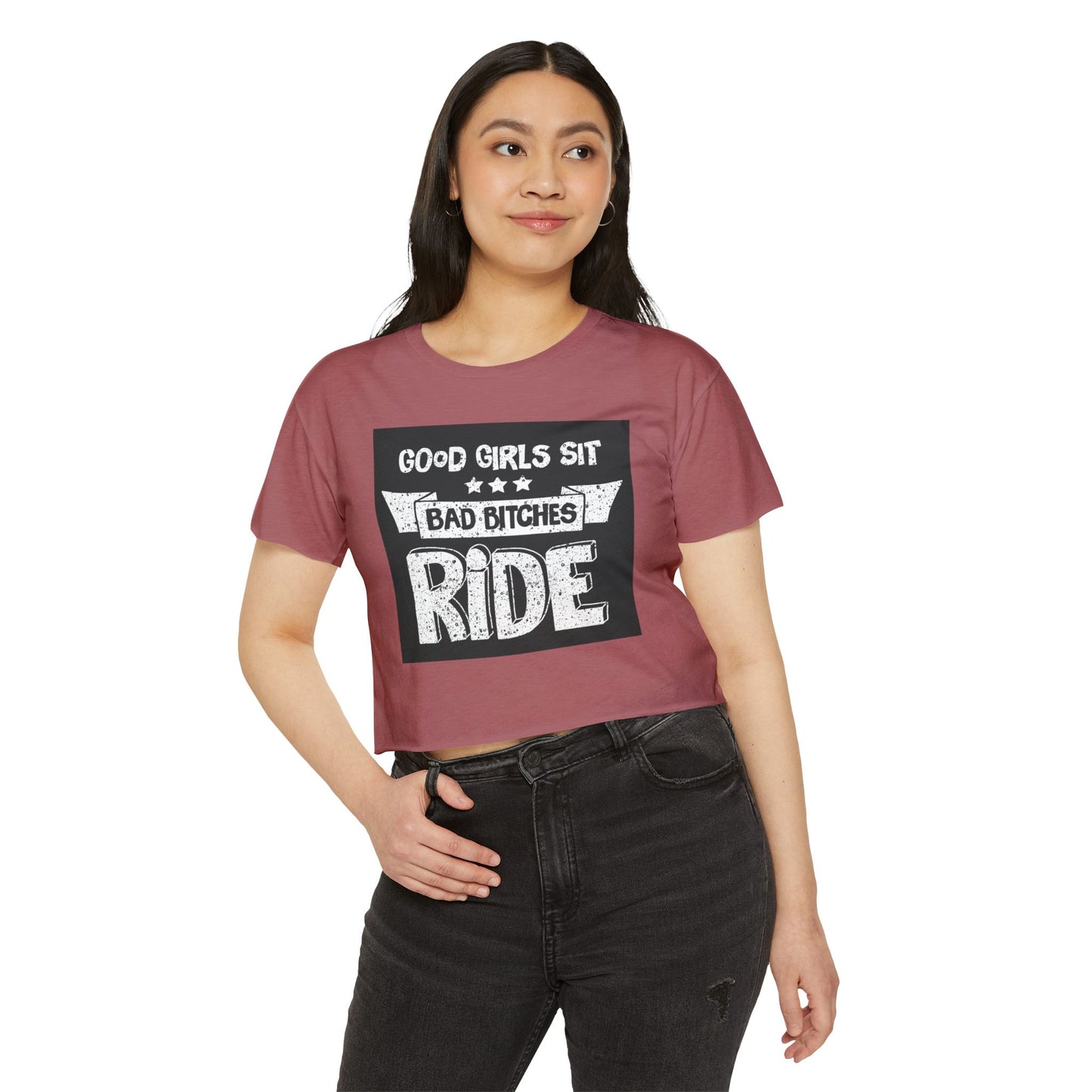 Crop Top — "Good Girls Sit, Bad Bitches Ride" Festival Graphic