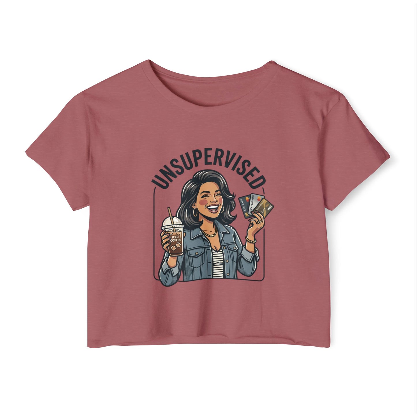 Crop Top — "Unsupervised" Graphic Women's Festival Crop Top