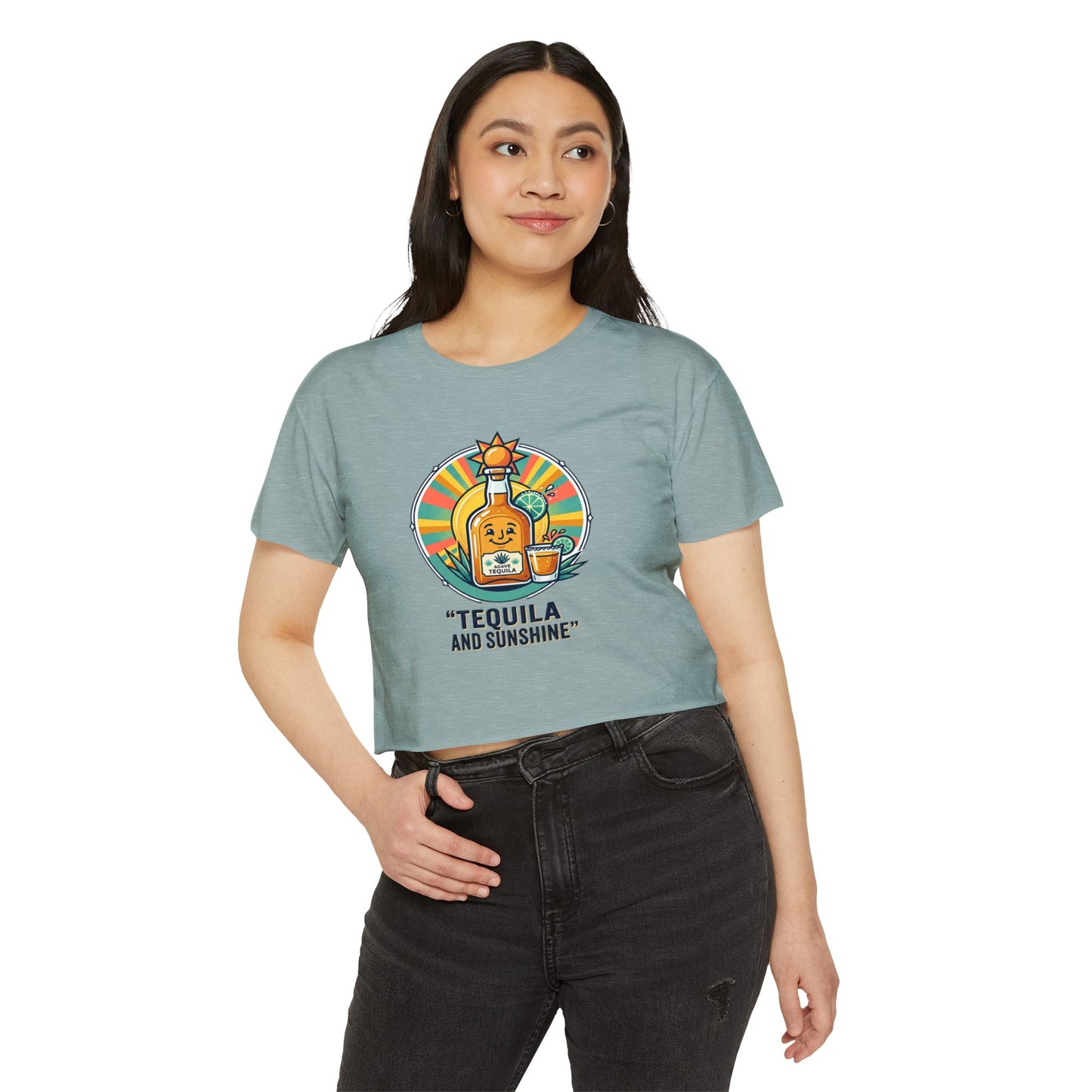 Tequila and Sunshine Crop Top — Women's Festival Graphic Tee