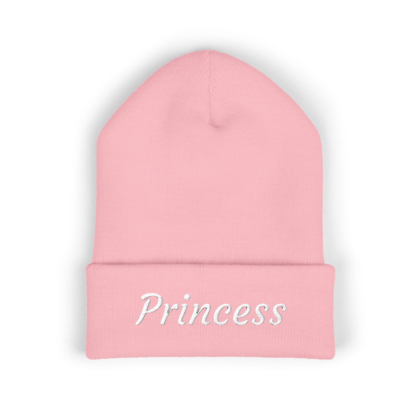 Princess embroidered beanie, cuffed hat, knit winter cap