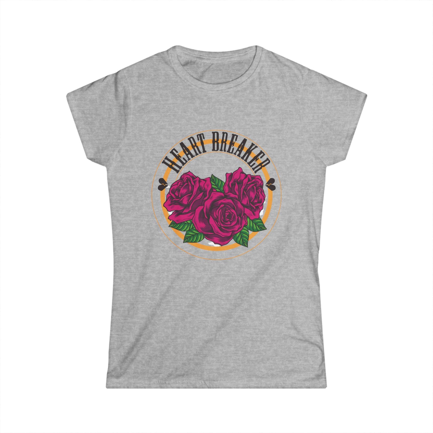 Heartbreaker Roses Tee | Pink Rose Graphic, Vintage Script, valentines tee