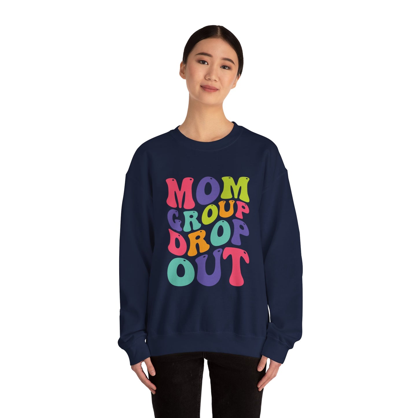 Vibrant Mom Group Dropout Sweatshirt, Cozy Crewneck, Perfect for Moms, Gift for Mother's Day, Casual Wear, Fun Family Gatherings