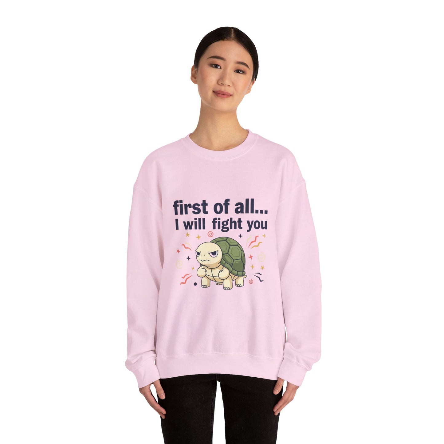 Cute Angry Turtle I Will Fight You sweatshirt | Graphic Crewneck
