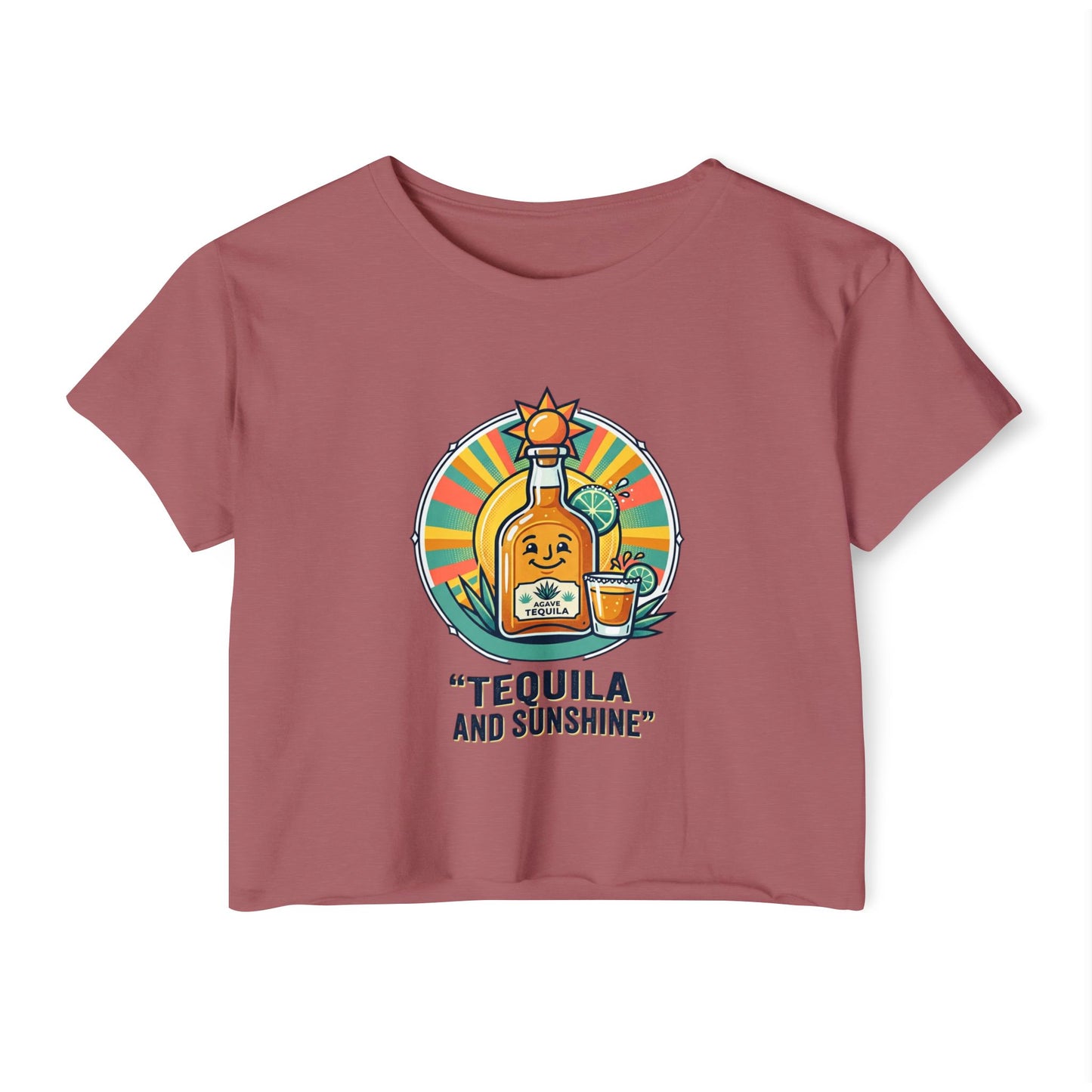 Tequila and Sunshine Crop Top — Women's Festival Graphic Tee