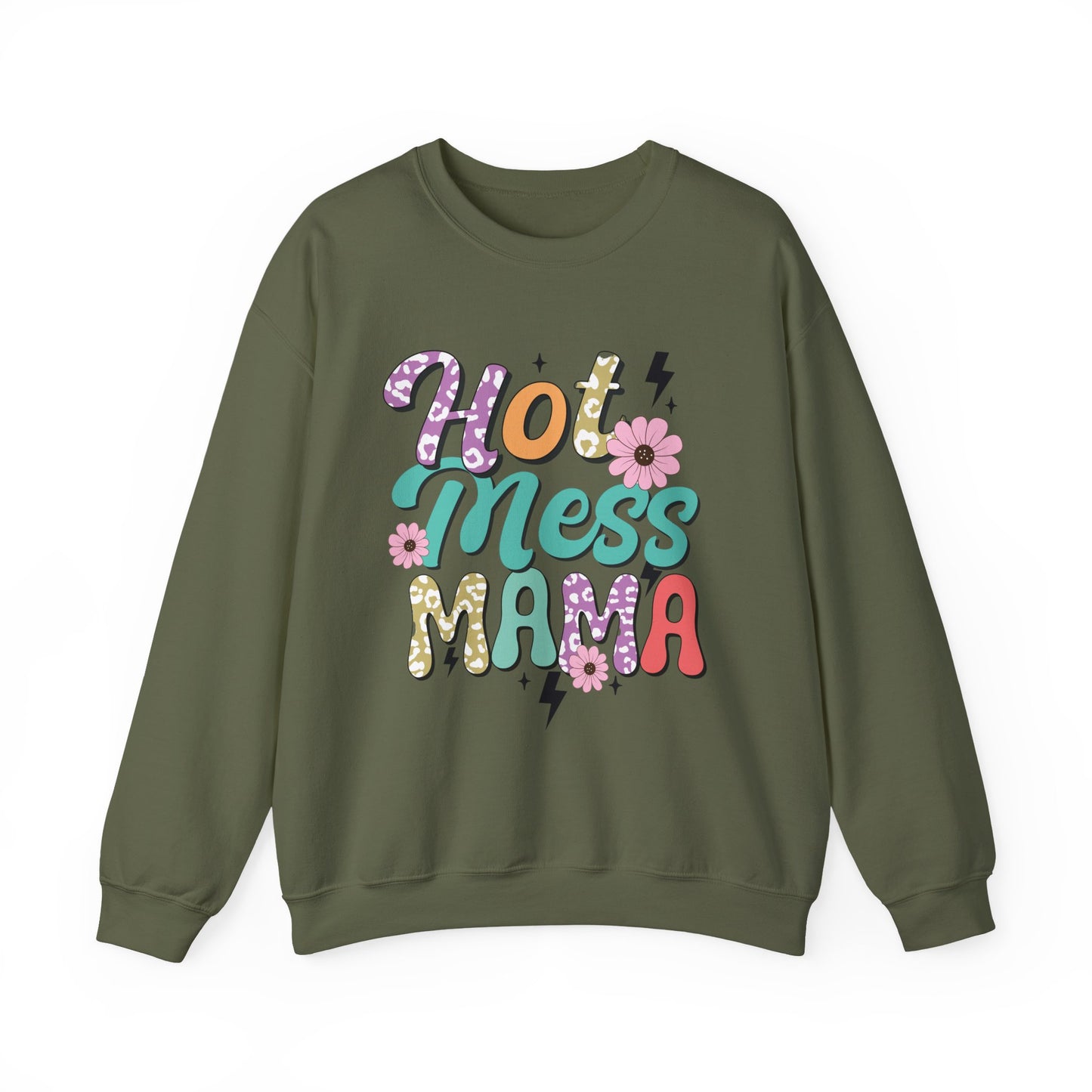 Hot Mess Mama Sweatshirt | Cozy Gift for Moms | Fun and Stylish Crewneck | Perfect for Casual Wear, Birthdays, Mother’s Day, Celebrations