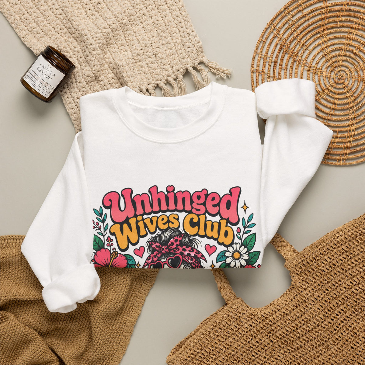 Unhinged Wives Club Skeleton Floral Sweatshirt