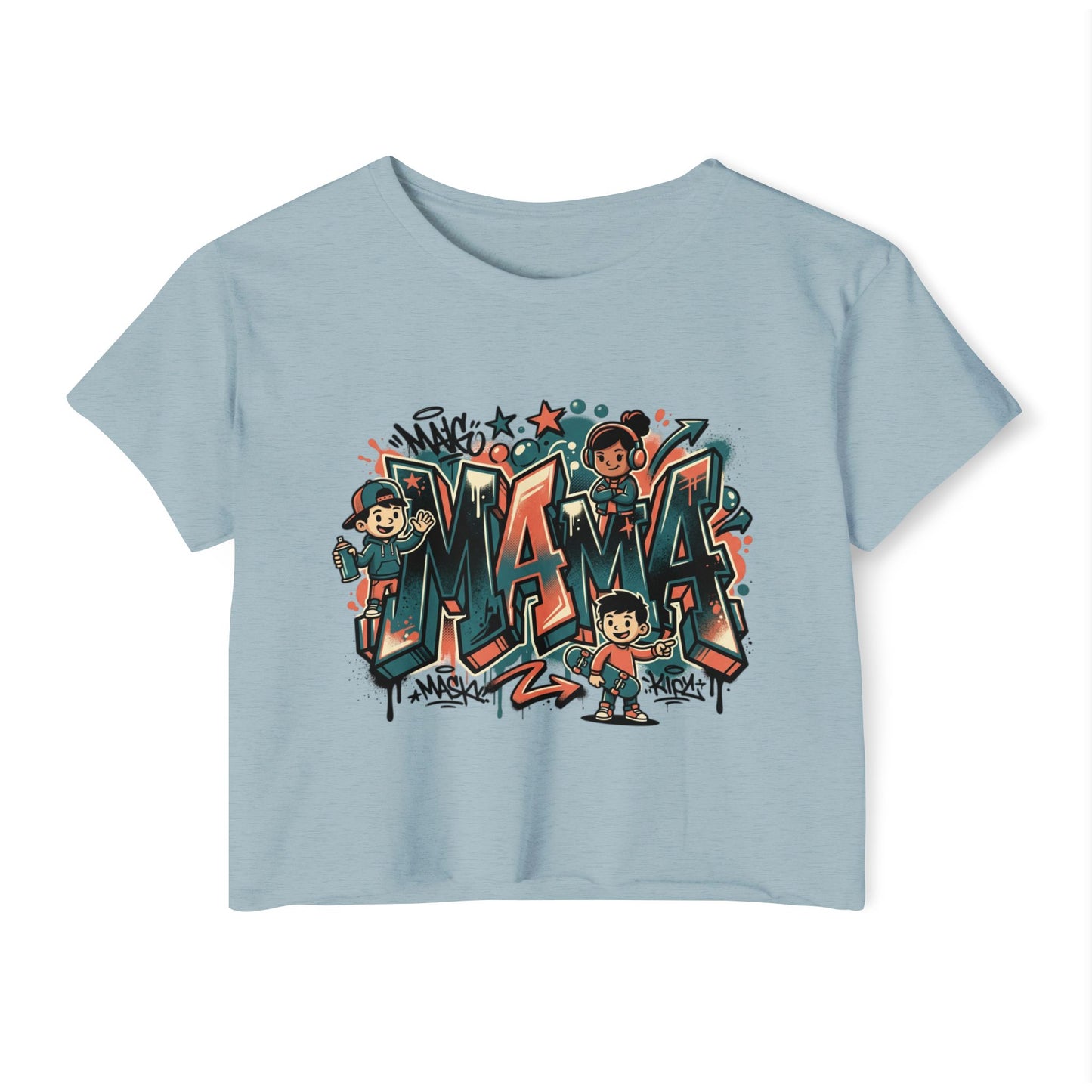 Mama Graffiti Crop Top — Urban Street Art Mother's Day Tee