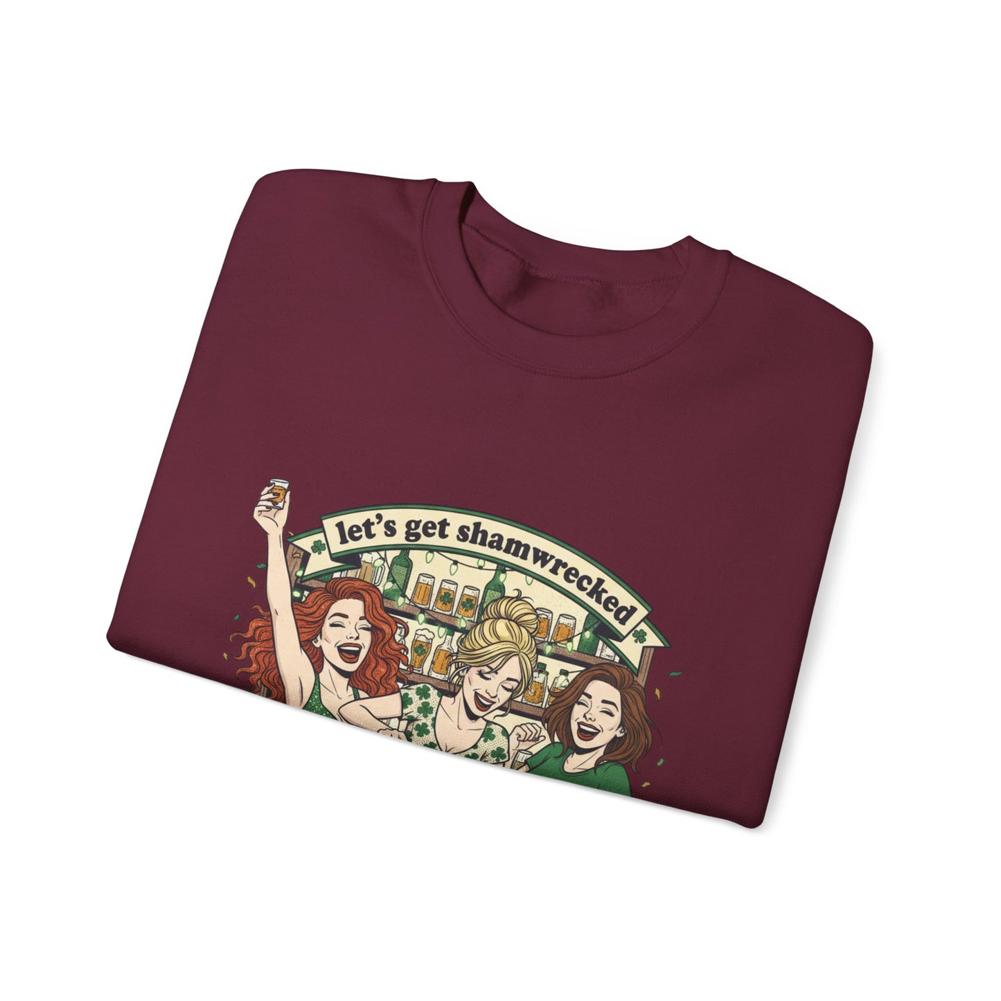 Let's Get Shamrocked Irish Pub Party Sweatshirt | St. Patrick's Day Beer Girls