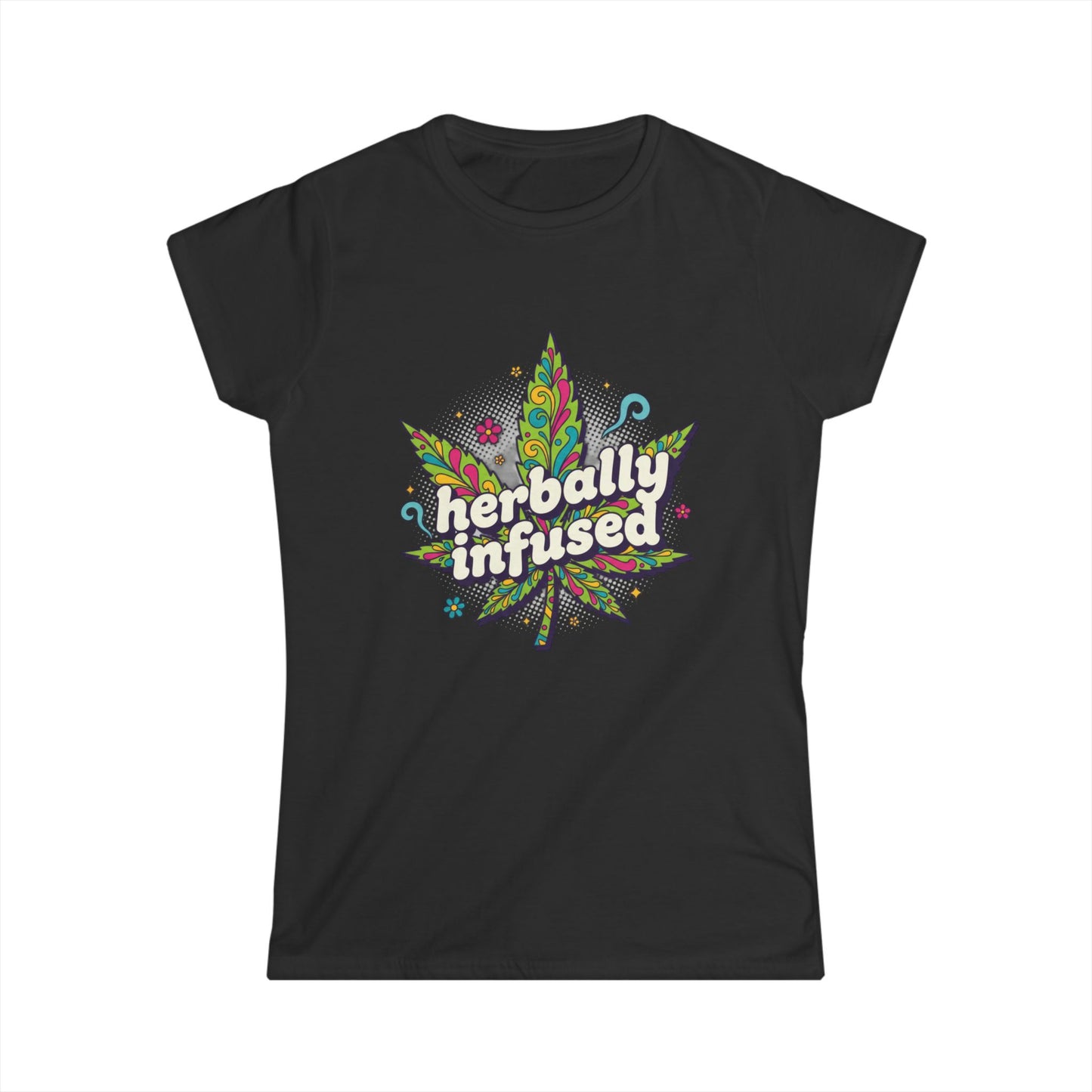 Herbily Infused Tee — Women's Softstyle Cannabis-Inspired Graphic T-Shirt
