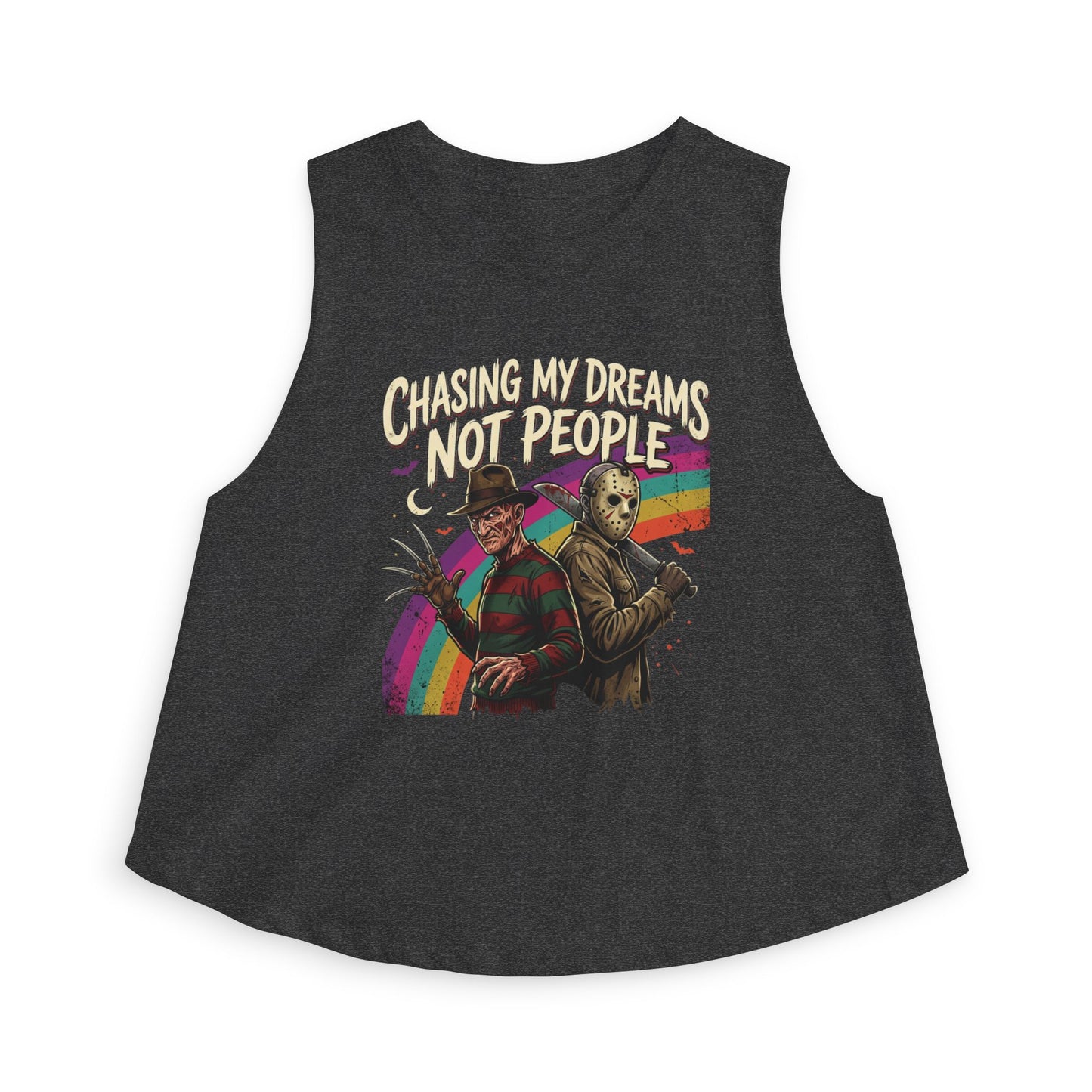 Chasing My Dreams Not People Crop Top | Retro Horror Movie Mashup