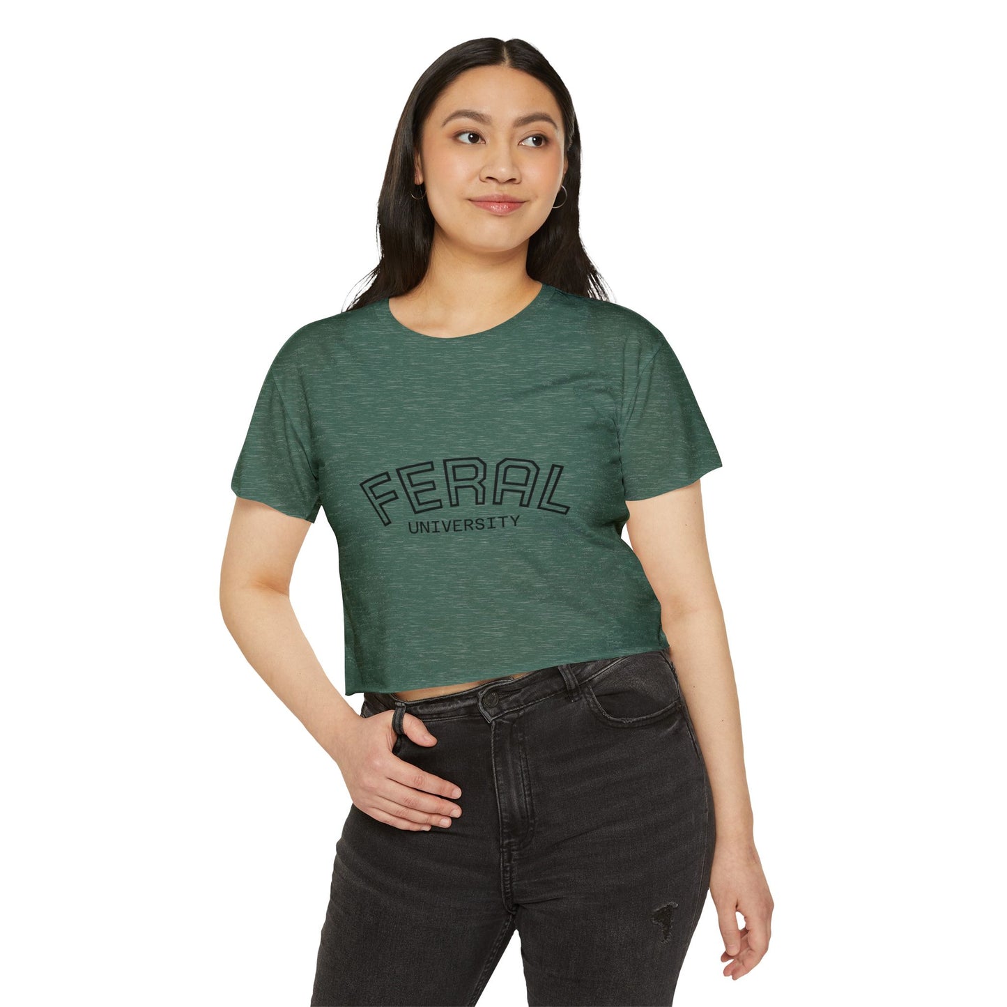 Feral University Crop Top — Women's Festival Graphic Tee