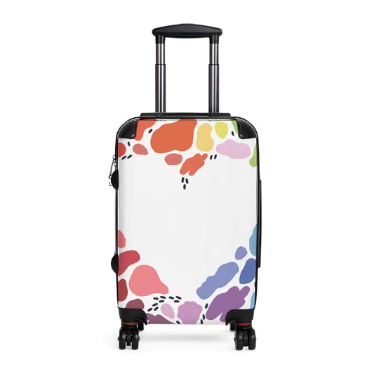 Colorful Paw Print Carry-On Suitcase — Cute Rainbow Pet Travel Luggage