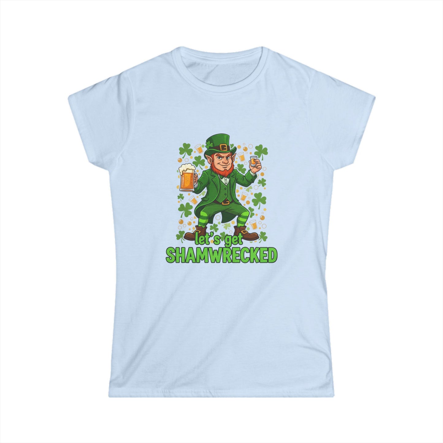 Shamrock Leprechaun Drinking Tee | St. Patrick's Day Shamwrecked Shirt