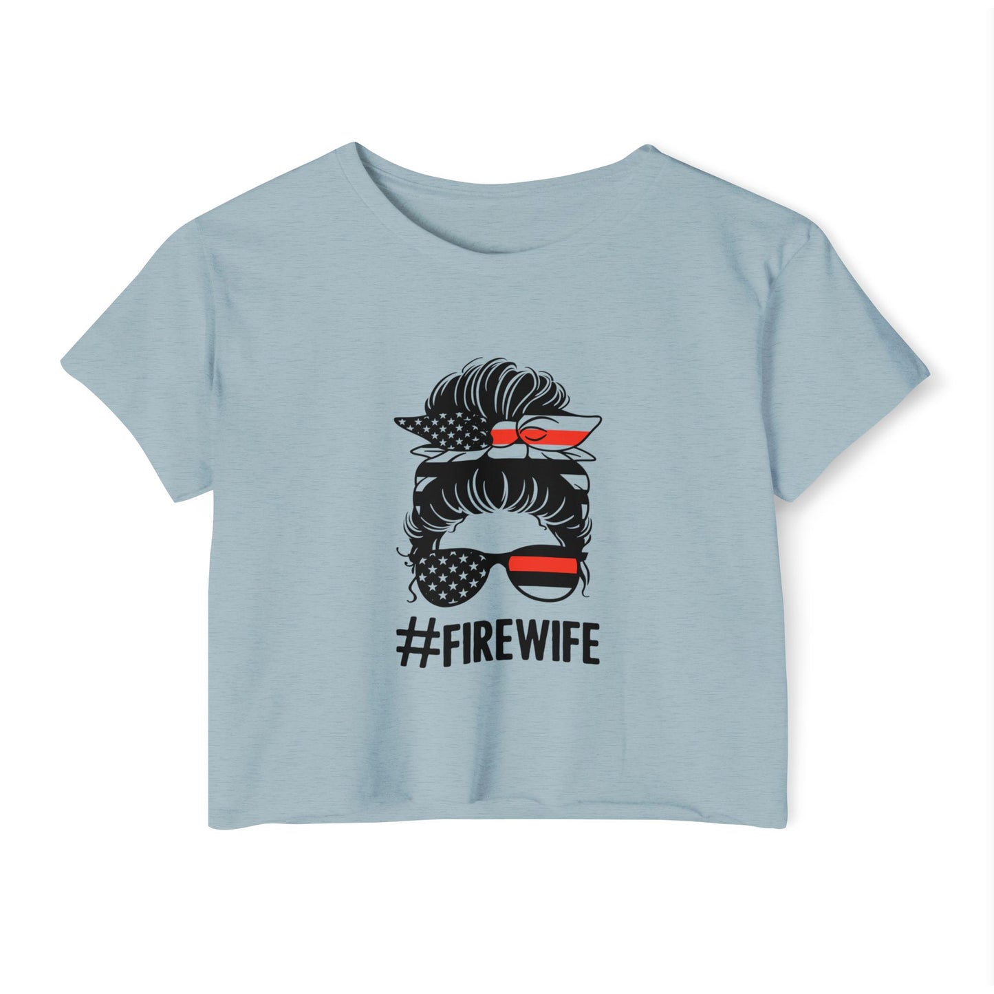 #FireWife Crop Top — Patriotic Firefighter Wife Festival Tee
